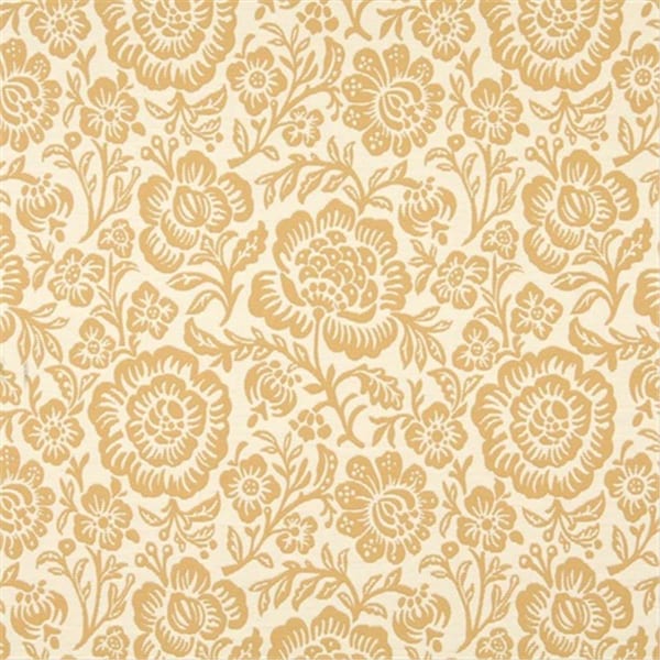 Designer Fabrics 54 in. Wide Gold And Beige Floral Matelasse Reversible Upholstery Fabric F406 - main